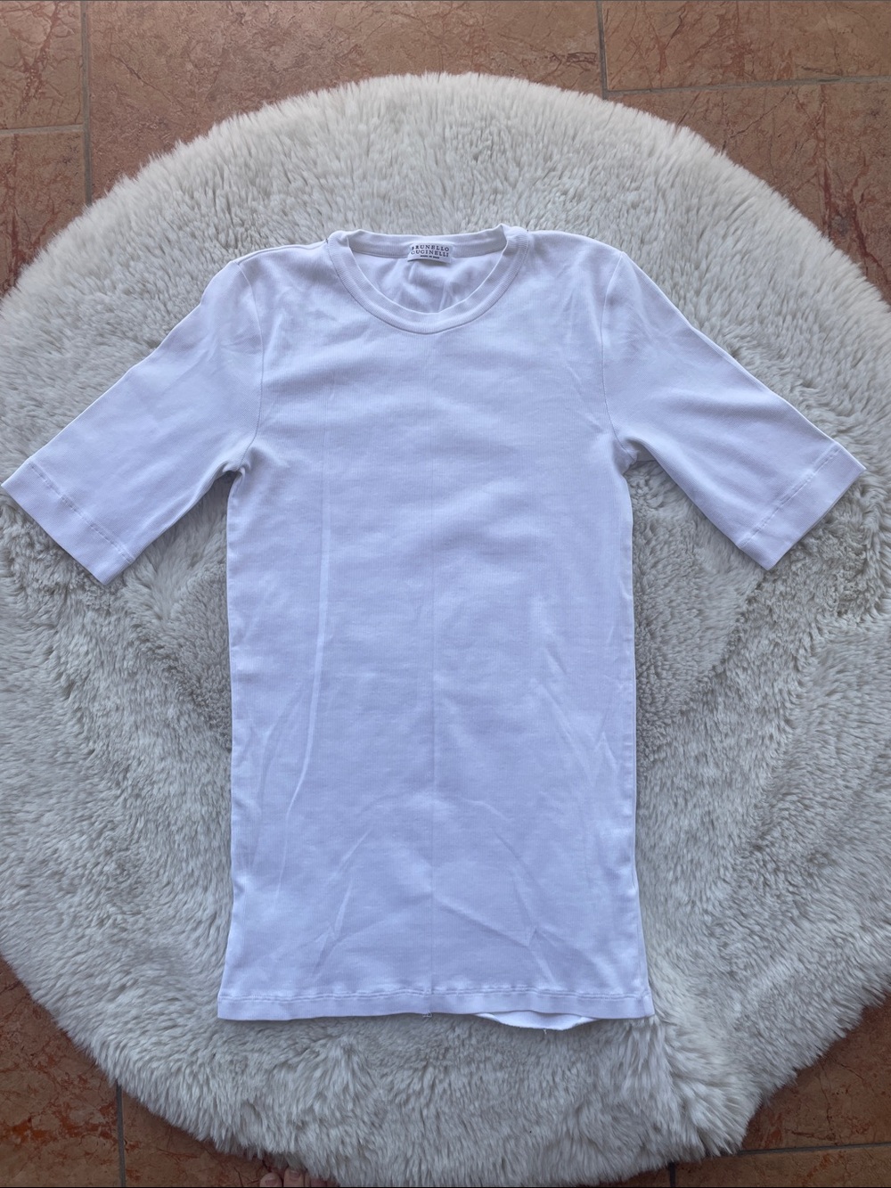 Brunello Cucinelli Cream Kids Short Sleeve Tee